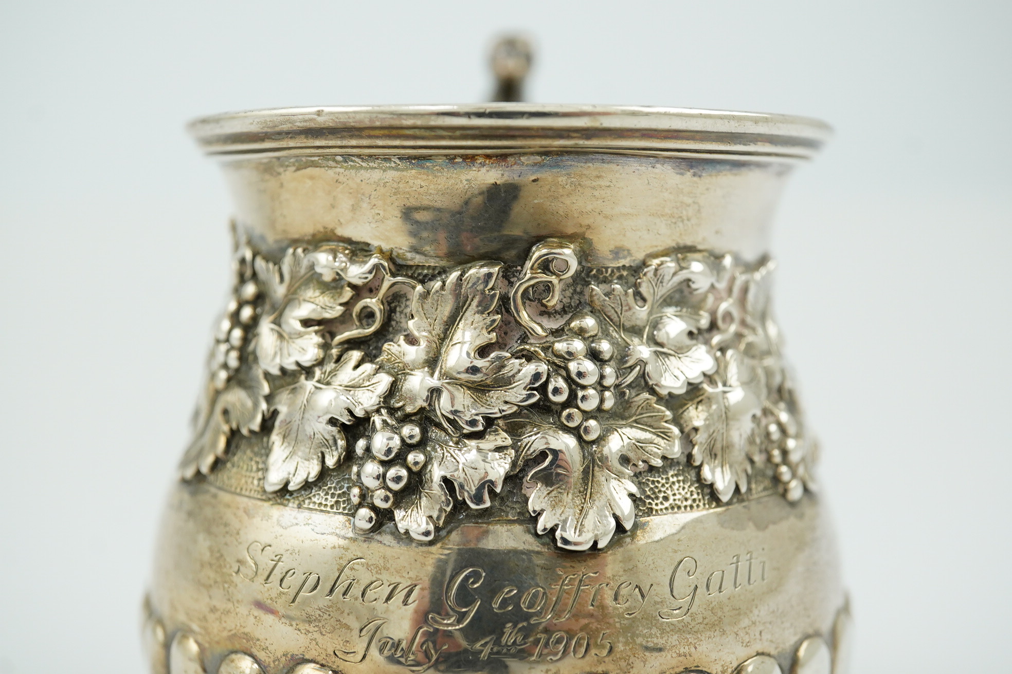 A George IV demi-fluted silver christening cup, by Eames & Barnard